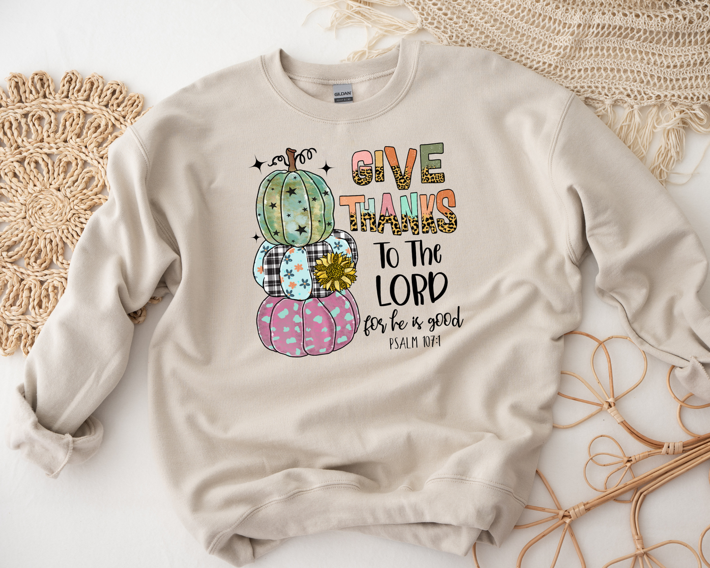 "Give Thanks to the Lord" crewneck sweatshirt