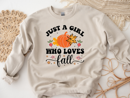 "Just a Girl Who Loves Fall" crewneck sweatshirt