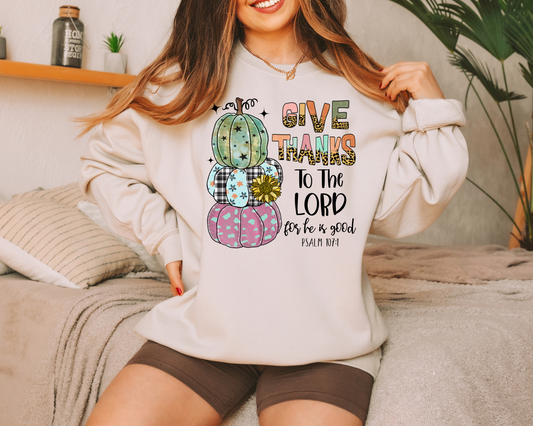 "Give Thanks to the Lord" crewneck sweatshirt